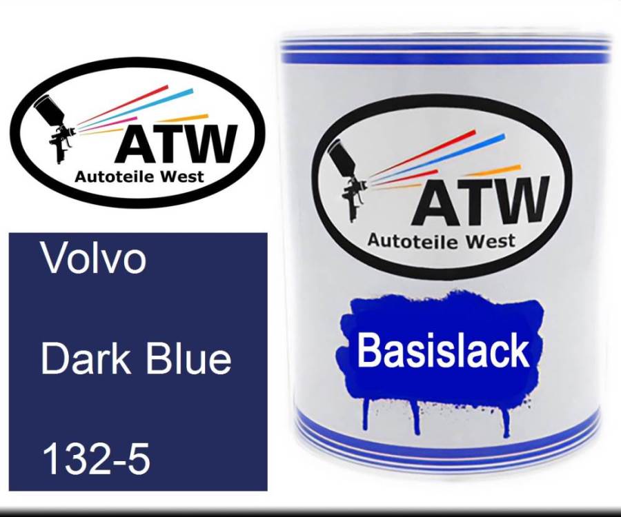 Volvo, Dark Blue, 132-5: 1L Lackdose, von ATW Autoteile West.